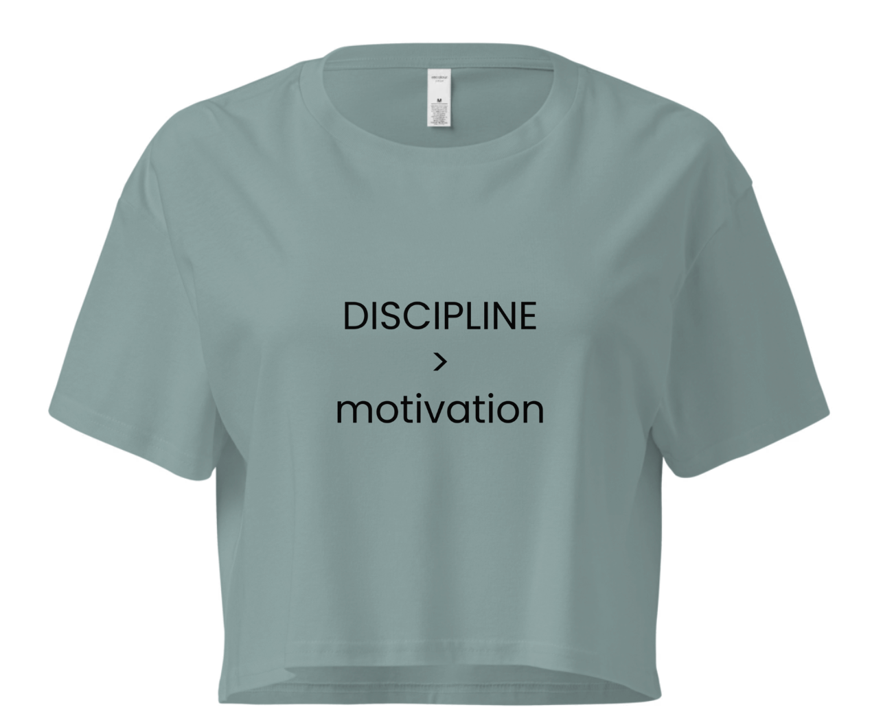 DISCIPLINE OVER MOTIVATION CROP T-SHIRT