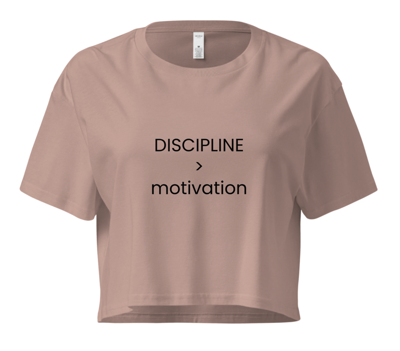 DISCIPLINE OVER MOTIVATION CROP T-SHIRT