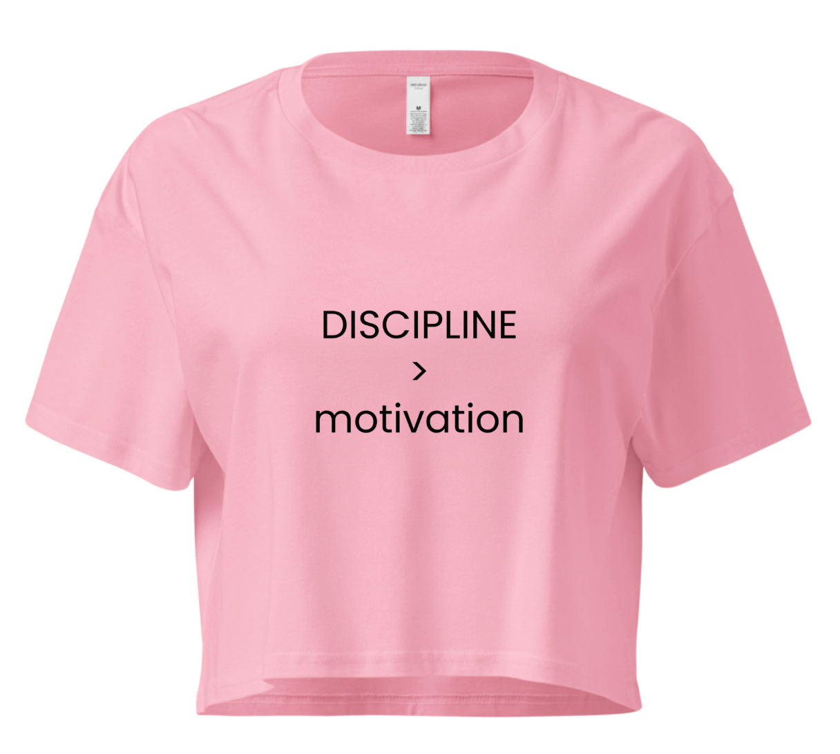 DISCIPLINE OVER MOTIVATION CROP T-SHIRT