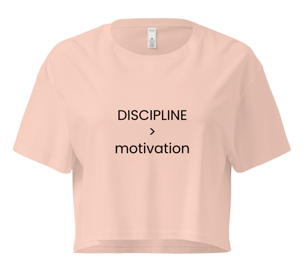 DISCIPLINE OVER MOTIVATION CROP T-SHIRT