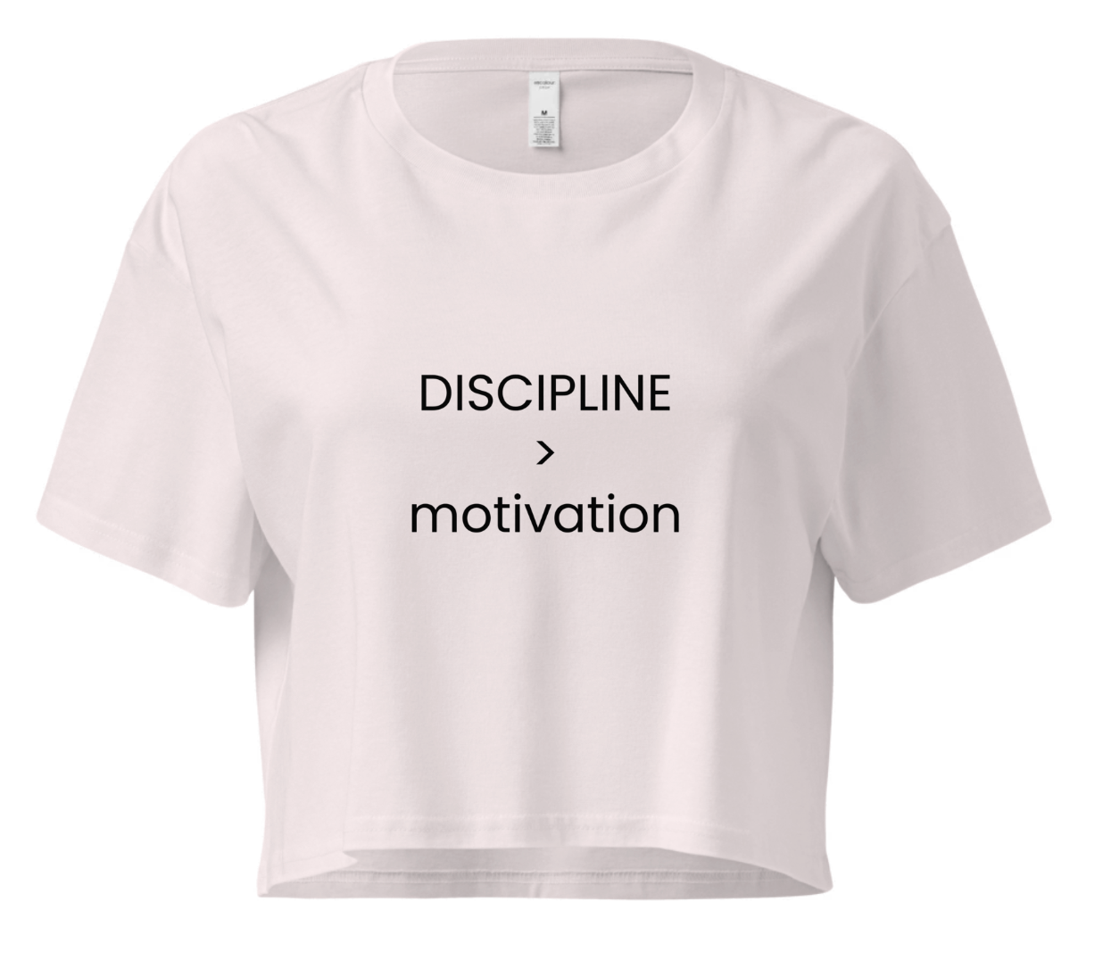 DISCIPLINE OVER MOTIVATION CROP T-SHIRT