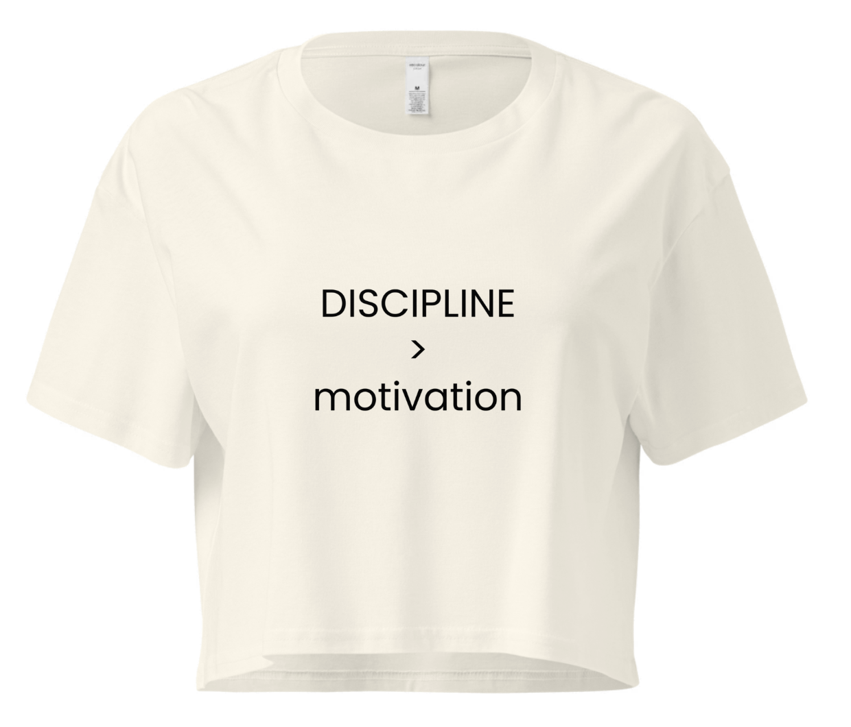 DISCIPLINE OVER MOTIVATION CROP T-SHIRT