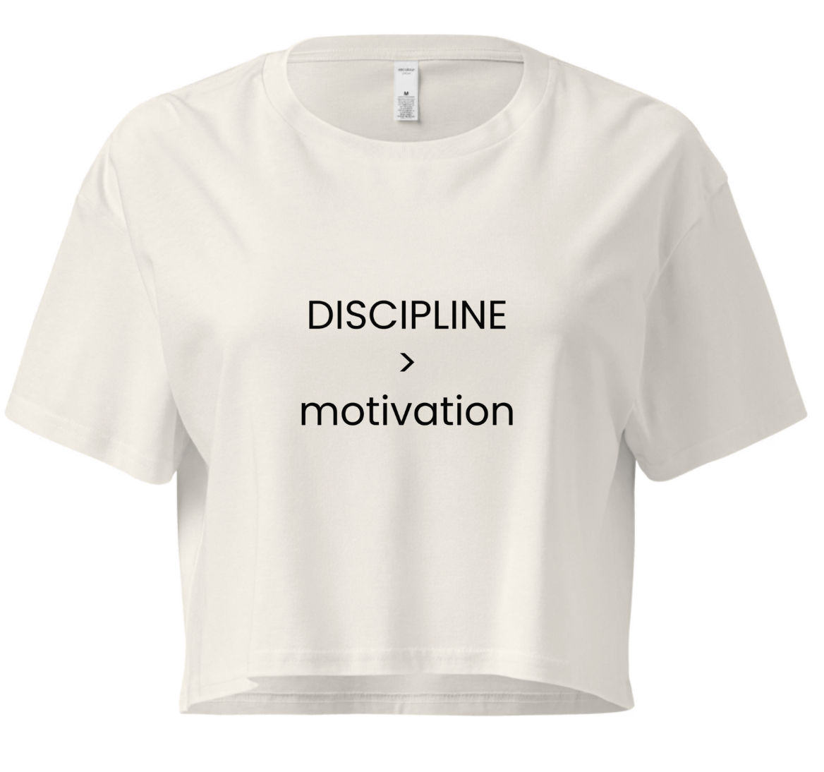 DISCIPLINE OVER MOTIVATION CROP T-SHIRT
