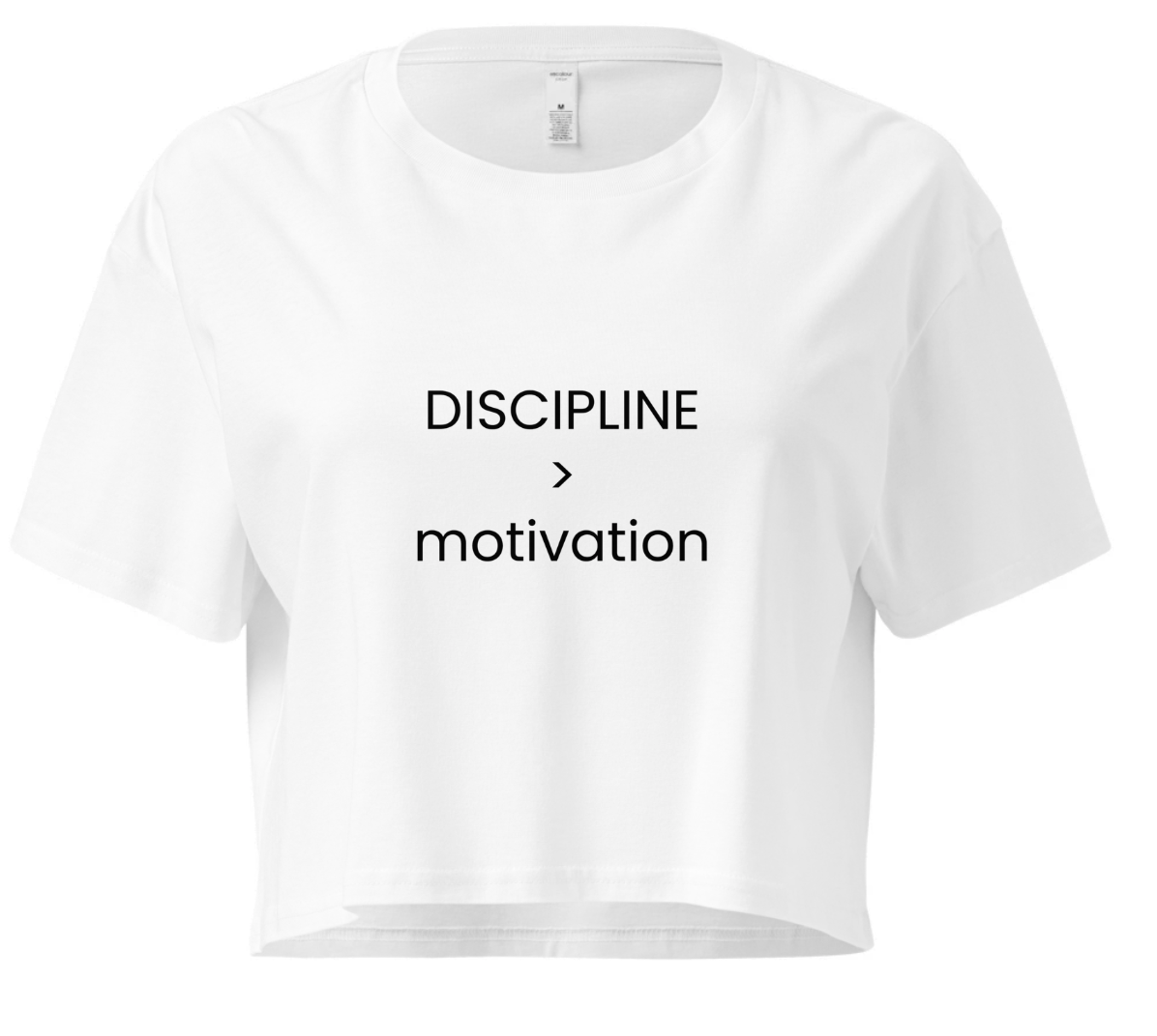 DISCIPLINE OVER MOTIVATION CROP T-SHIRT